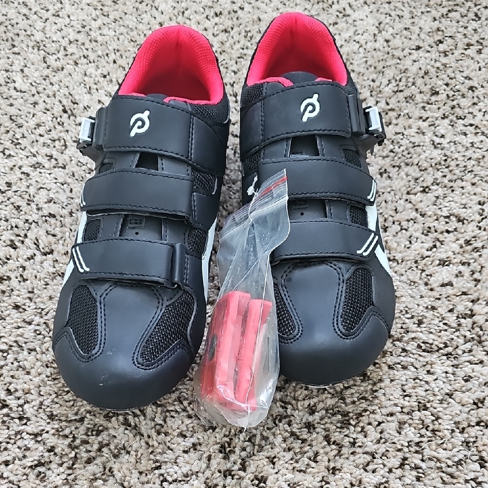 Peloton Black and Red Athletic Shoes